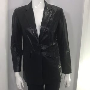 INC Leather Jacket Blazer Black
